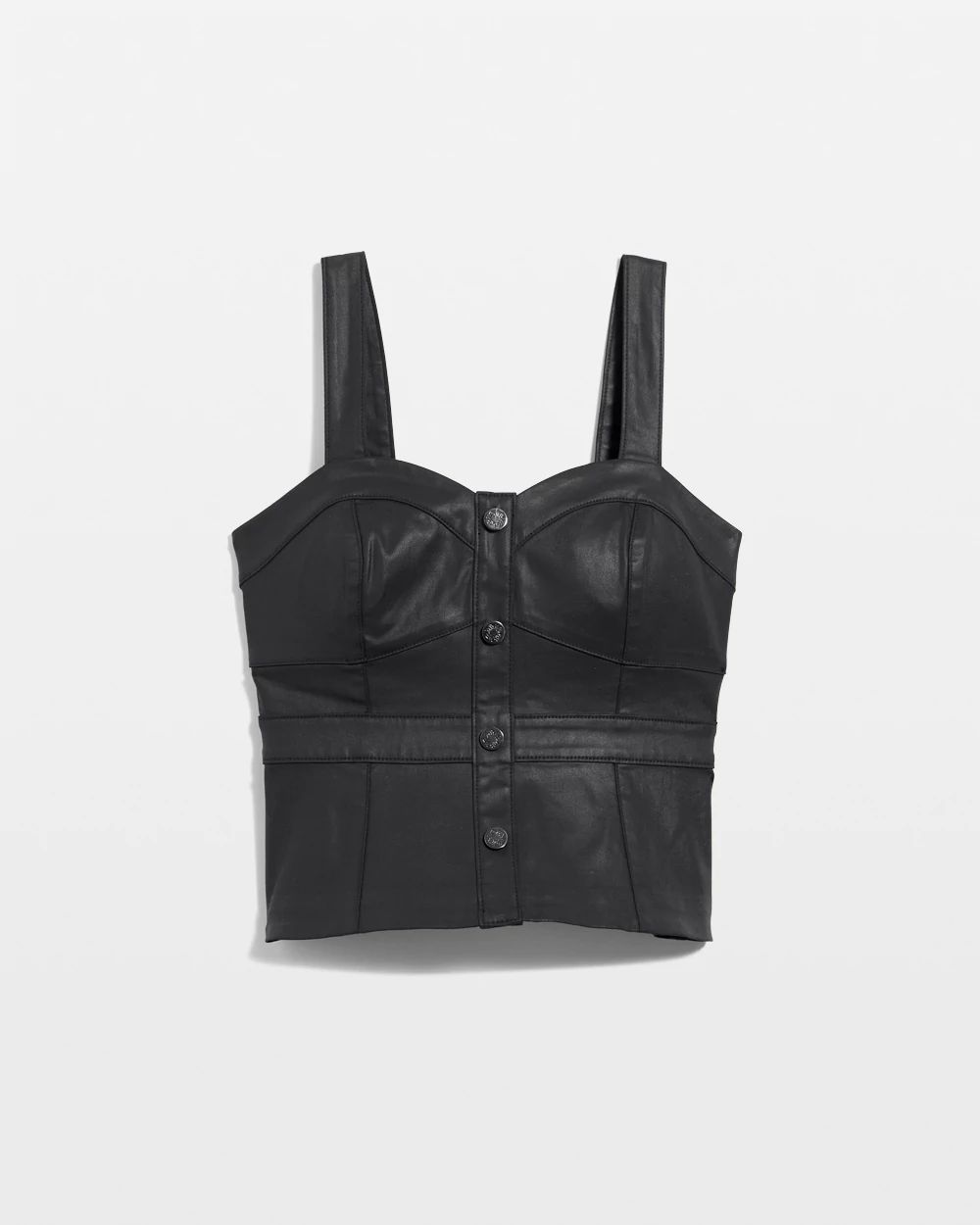 【全商品オープニング価格 特別価格】 Button Market Black House White | Bustier Coated Front トップス